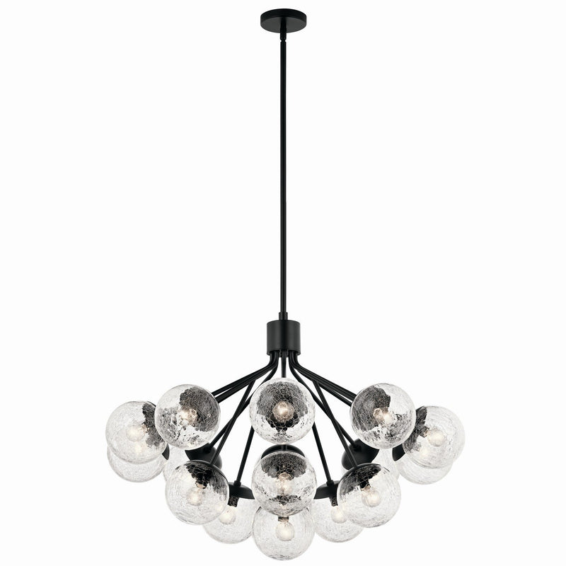 Silvarious 16-Light Convertible Chandelier in Black