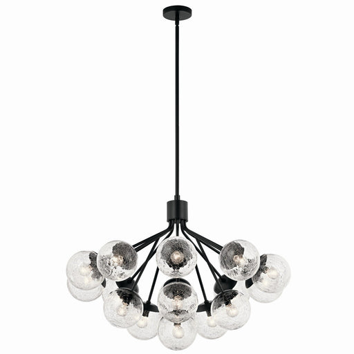 Silvarious 16-Light Convertible Chandelier in Black