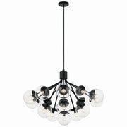Silvarious 16-Light Convertible Chandelier in Black