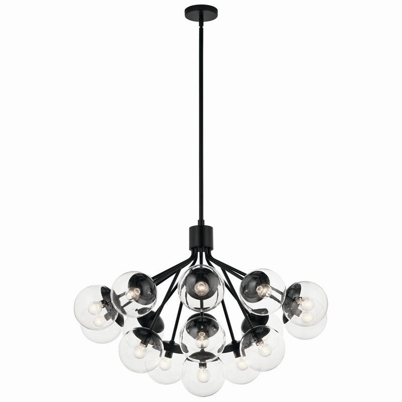 Silvarious 16-Light Convertible Chandelier in Black