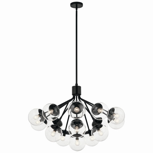 Silvarious 16-Light Convertible Chandelier in Black