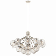 Silvarious 16-Light Convertible Chandelier in Polished Nickel