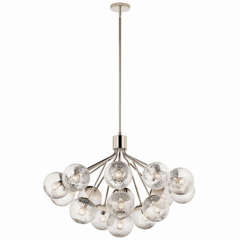 Silvarious 16-Light Convertible Chandelier in Polished Nickel