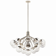 Silvarious 16-Light Convertible Chandelier in Polished Nickel