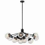 Silvarious 12-Light Linear Convertible Chandelier in Black