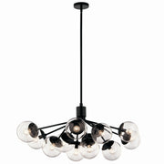 Silvarious 12-Light Linear Convertible Chandelier in Black