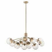 Silvarious 12-Light Linear Convertible Chandelier in Champagne Bronze