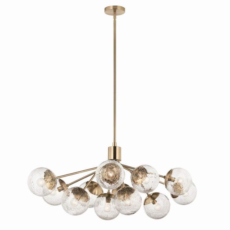 Silvarious 12-Light Linear Convertible Chandelier in Champagne Bronze