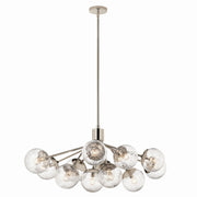 Silvarious 12-Light Linear Convertible Chandelier in Polished Nickel