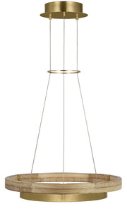 Grace 24 Chandelier in Hand Rubbed Antique Brass and Natural Oak