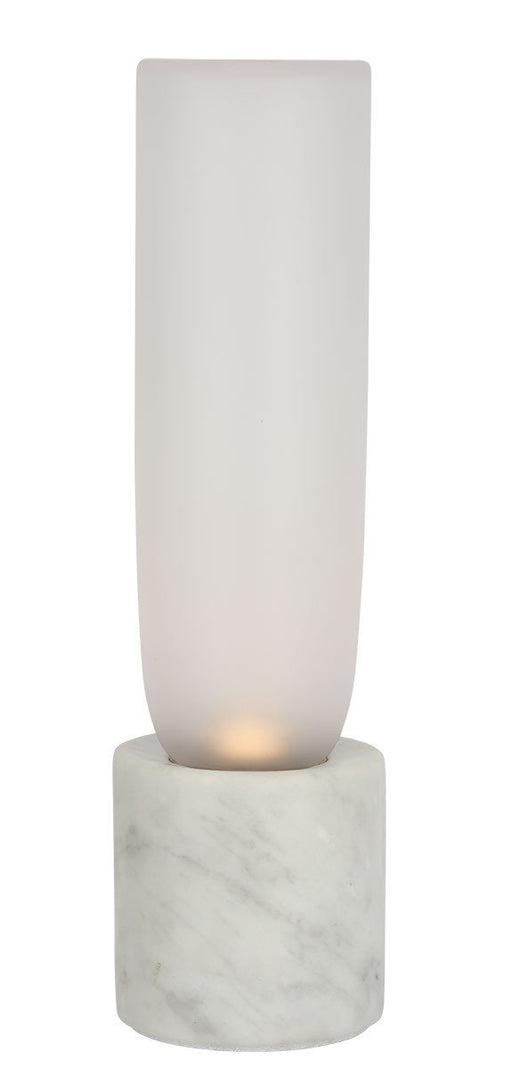 Volver Accent Table Lamp in Clear Etched White Marble