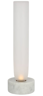 Volver Small Table Lamp in Clear Etched White Marble