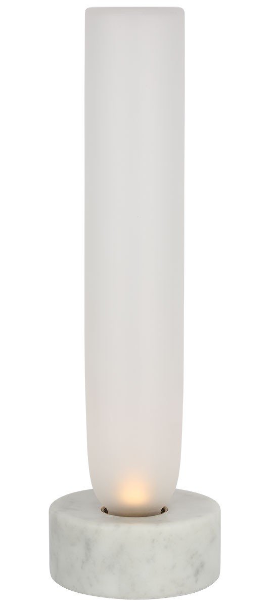 Volver Small Table Lamp in Clear Etched White Marble