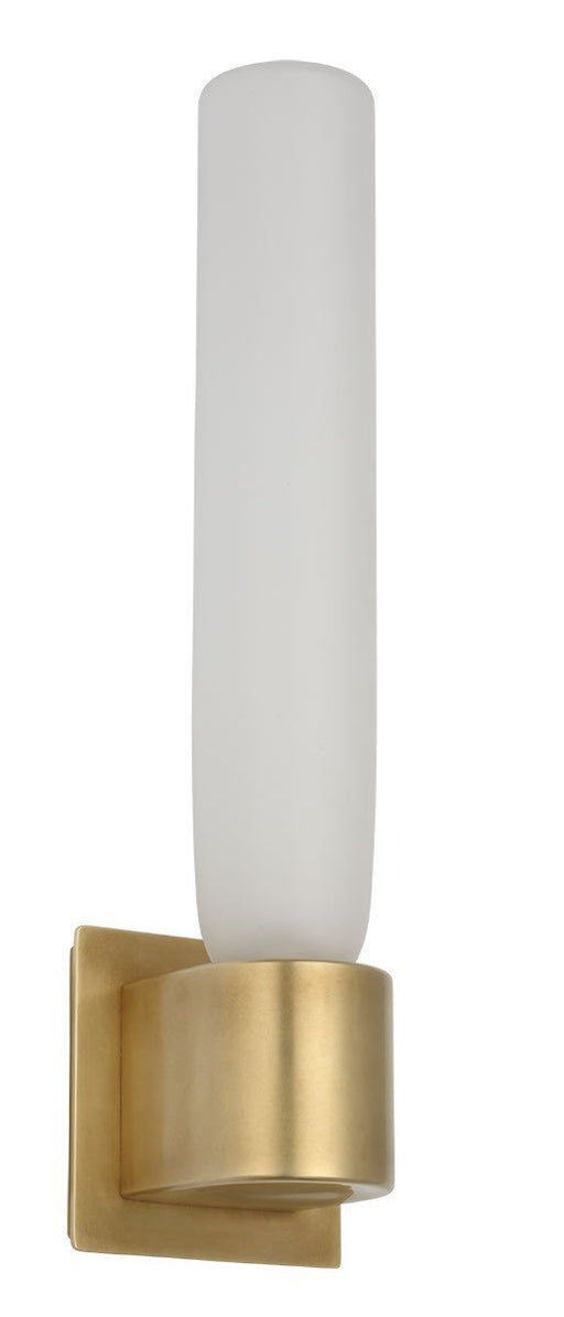 Volver Medium Single Wall Sconce in Clear Etched Hand Rubbed Antique Brass