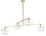 Lowing Medium 4-Light Chandelier in Clear Polished Antique Brass