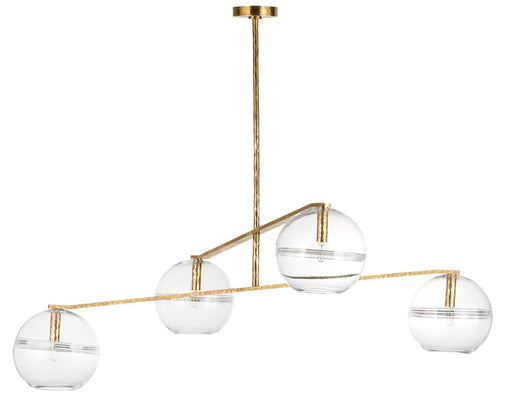 Lowing Medium 4-Light Chandelier in Clear Polished Antique Brass