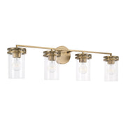Fuller 4-Light Bath Vanity Light in Aged Brass