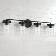 Fuller 4-Light Bath Vanity Light in Matte Black
