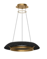 Noa Small Pendant in Washed Black Hand Rubbed Antique Brass