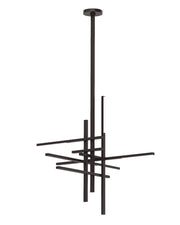 Cityscape Large 6-Light Chandelier in Clear Crystal Bronze