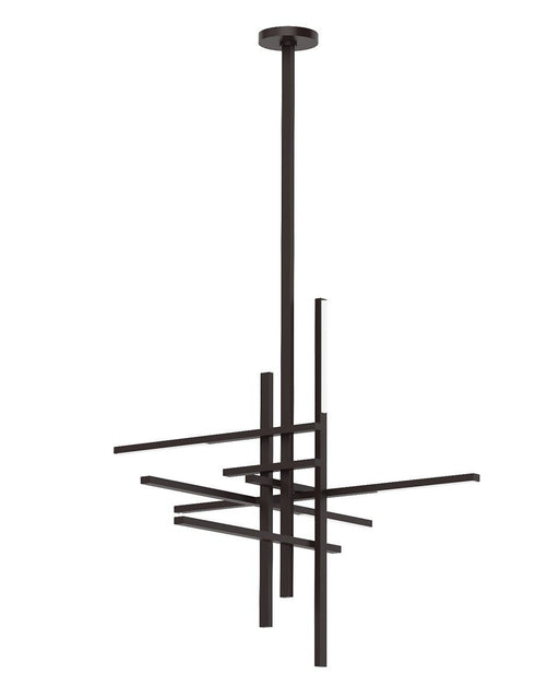 Cityscape Large 6-Light Chandelier in Clear Crystal Bronze