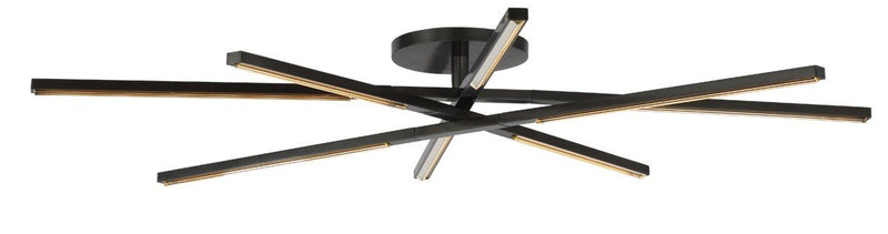 Cityscape Grande 8-Light Semi-Flush Mount in Clear Crystal Bronze