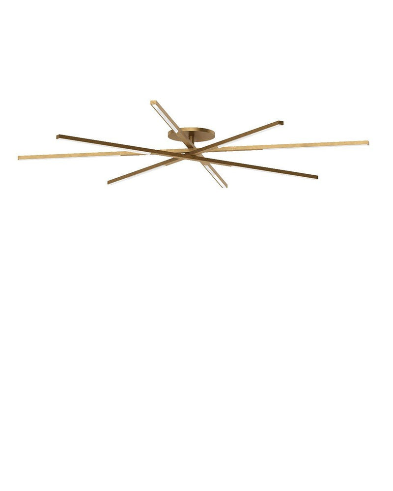 Cityscape Grande 8-Light Semi-Flush Mount in Clear Crystal Hand Rubbed Antique Brass