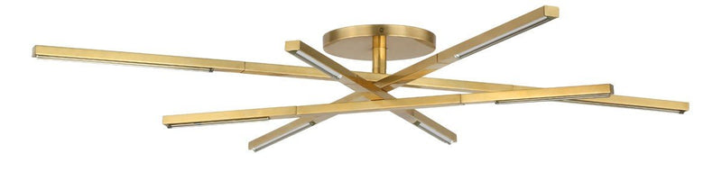 Cityscape Medium 8-Light Semi-Flush Mount in Clear Crystal Hand Rubbed Antique Brass