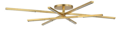 Cityscape Medium 8-Light Semi-Flush Mount in Clear Crystal Hand Rubbed Antique Brass