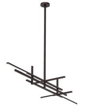 Cityscape Stacked X-Large 6-Light Linear Pendant in Clear Crystal Bronze