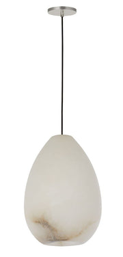 Alina Alabaster Small Pendant in Alabaster Polished Nickel