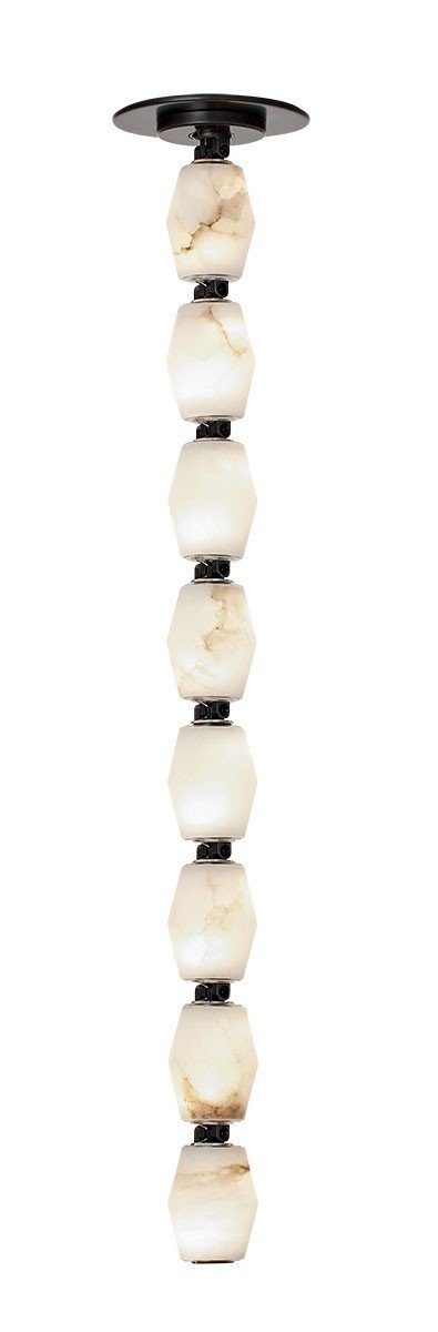 Collier Alabaster 24 Pendant in Bronze with Alabaster Glass