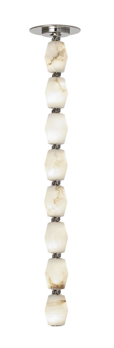 Collier Alabaster 24 Pendant in Polished Nickel with Natural/cream Glass