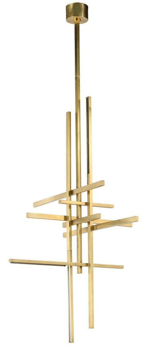 Cityscape X-Large 6-Light Chandelier in Clear Crystal Hand Rubbed Antique Brass