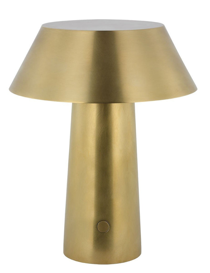 Sesa Short Accent Rechargeable Table Lamp in Hand Rubbed Antique Brass