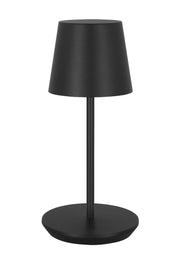 Nevis Short Accent Rechargeable Table Lamp in Black with Aluminum or Brass Glass