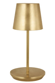 Nevis Short Accent Rechargeable Table Lamp in Hand-Rubbed Antique Brass with Aluminum or Brass Glass