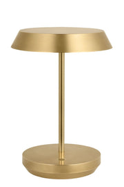 Tepa Short Accent Rechargeable Table Lamp in Hand Rubbed Antique Brass with Aluminum or Brass Glass