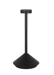 Moneta Short Accent Rechargeable Table Lamp in Black with Aluminum or Brass Glass