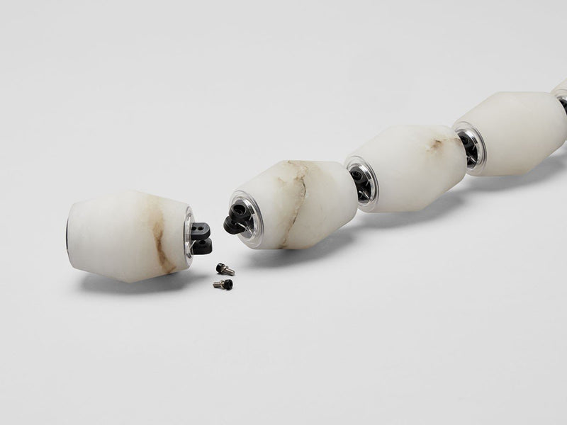 Collier Alabaster 132 Pendant in Bronze with Natural/cream Glass
