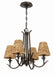 Kokomo Four Light Chandelier in Aged Bronze Brushed