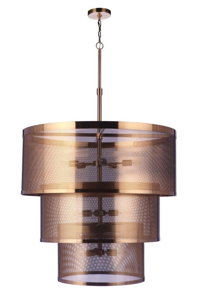 Mesh 12 Light Pendant in Satin Brass - Lamps Expo
