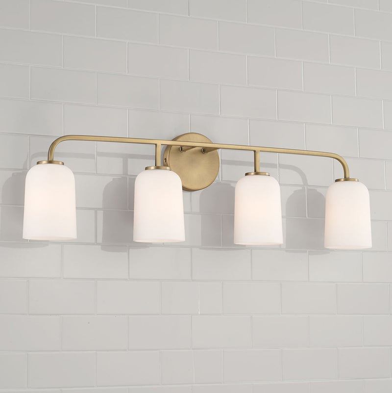 Lawson 4-Light Bath Vanity Light in Aged Brass
