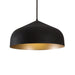 Helena One Light Pendant in Black/Gold