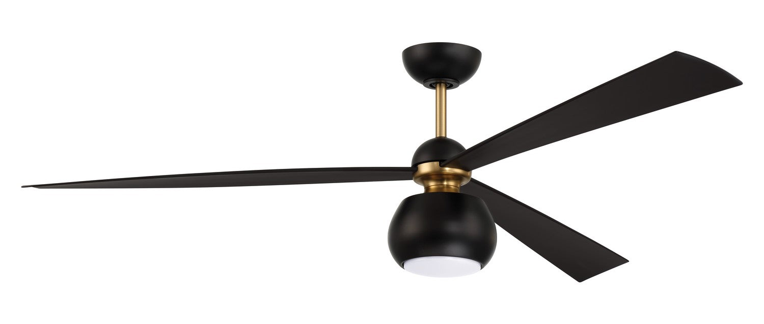 Otto 60" Ceiling Fan in Flat Black & Satin Brass - Lamps Expo