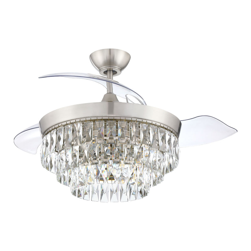 Sofia 42 Hidden Blades 42" Ceiling Fan in Brushed Polished Nickel