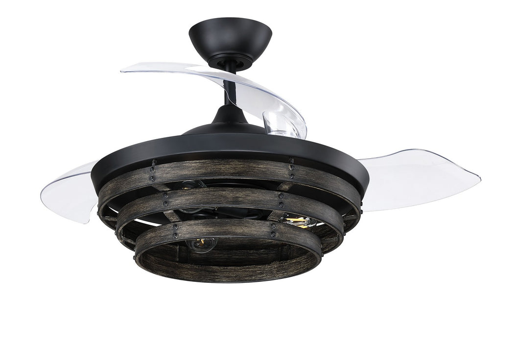 Whiskey 42 Hidden Blades 42" Ceiling Fan in Flat Black