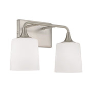 Presley 2-Light Bath Vanity Light in Brushed Nickel