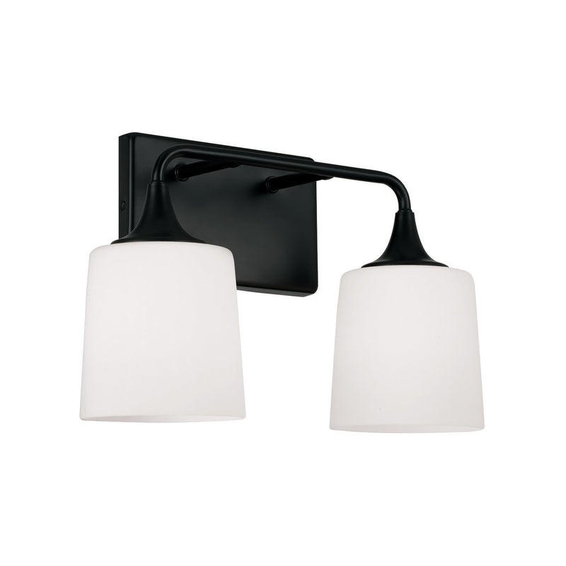 Presley 2-Light Bath Vanity Light in Matte Black