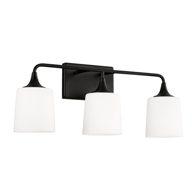 Presley 3-Light Bath Vanity Light in Matte Black